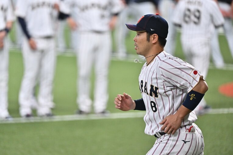 強化試合の段階でも井端監督は近藤に対して「本来の打球じゃないんだよね」と語っていた　©️Hideki Sugiyama