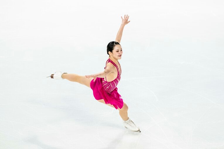 SPで首位に立った青木祐奈の演技　©Getty Images