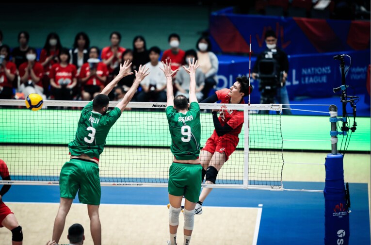 ネーションズリーグ ブルガリア戦　©︎FIVB