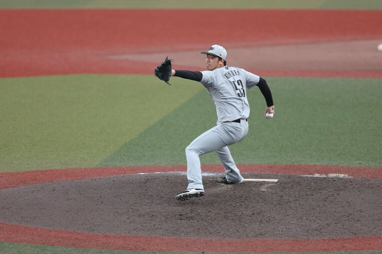 力投する木村　©︎Chiba Lotte Marines