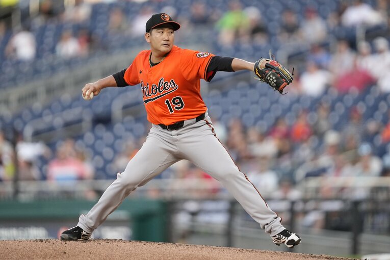 4月28日の対ヤンキース戦で好投した菅野智之 ©Getty Images