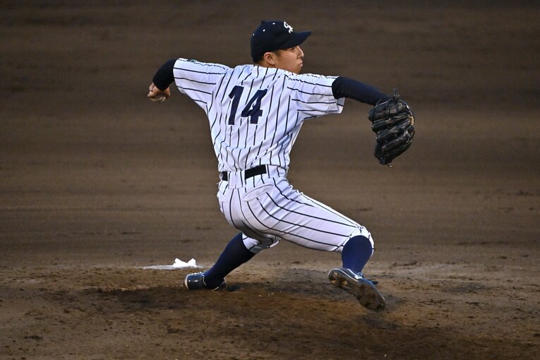 侍ジャパン大学生代表の選考合宿でも好投した渡邉　©Hideki Sugiyama