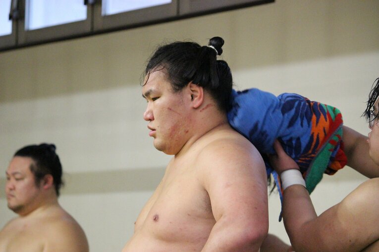 稽古中の豊昇龍　©Number Web