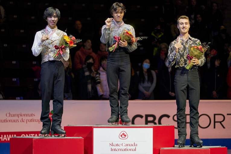 スケートカナダで優勝した宇野。この後、練習では思い通りにいかない日々が続いたという　©JIJI PRESS