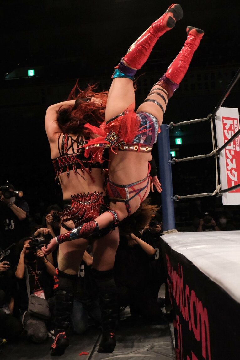 朱里vs林下詩美（2021年12月29日スターダム両国大会）　©Norihiro Hashimoto