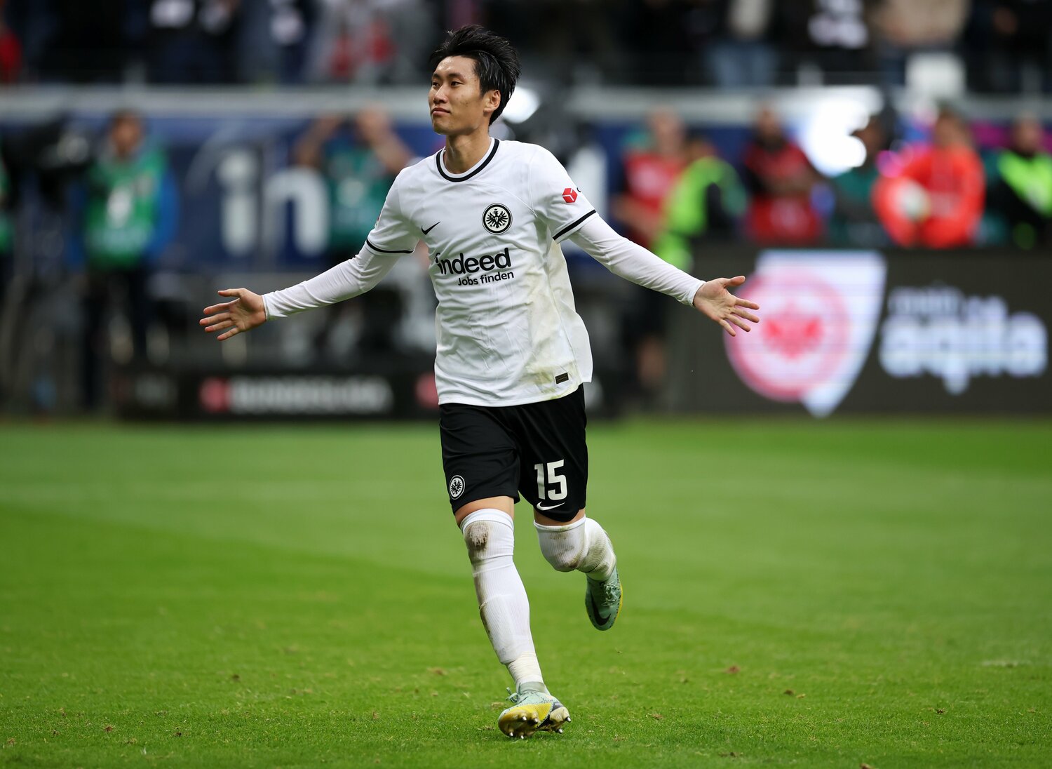 PKで2ゴールを決めた10月15日のレバークーゼン戦。守備でも好プレーを披露した　©Getty Images