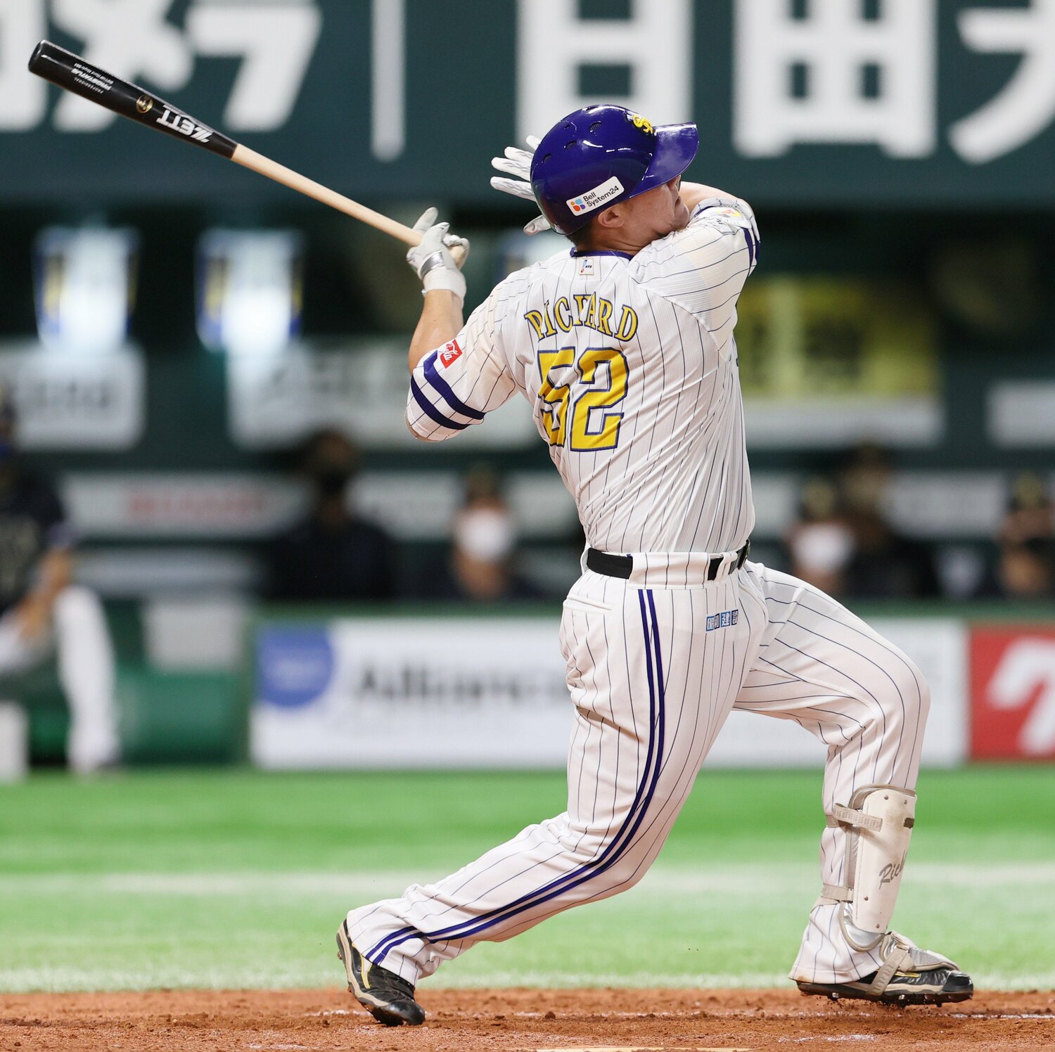 豪快な打撃が特徴のリチャード　©JIJI PRESS