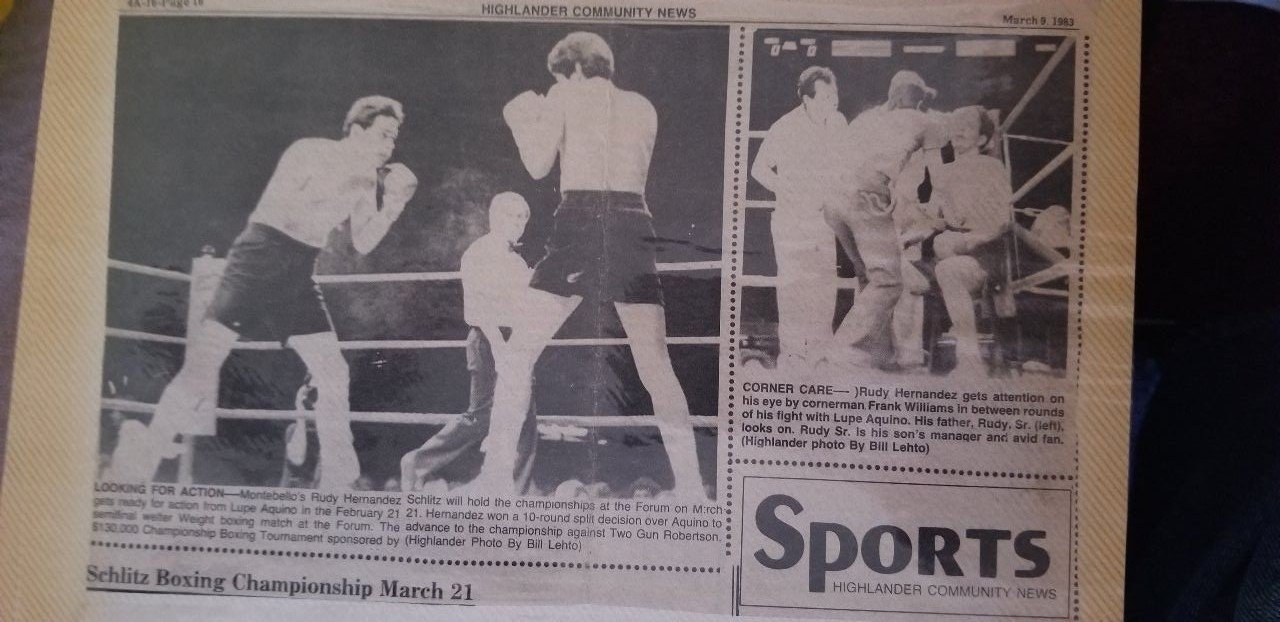 若き日のルディ・エルナンデスが取り上げられた新聞記事