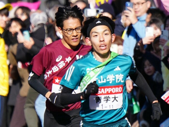 「監督力の差が出てしまった」敗れた早大監督が記者にポツリ…青学大・原晋監督の“恐るべきピーキング”、9区佐藤有一が証言「箱根駅伝本番で1kmを14秒速く走れた」＜Number Web＞ photograph by JIJI PRESS