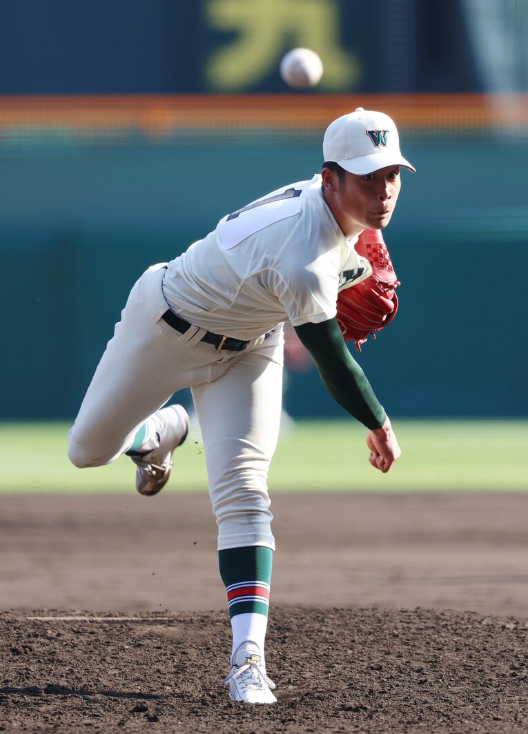 プロスカウトが高い評価を下した小園健太　©JIJI PRESS