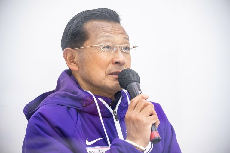 往路後の大八木監督　©Nanae Suzuki