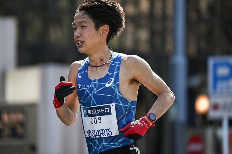 東京マラソンに出場した帝京大の細谷翔馬。箱根駅伝5区では2年連続で区間賞を獲得している ／ photograph by Nanae Suzuki