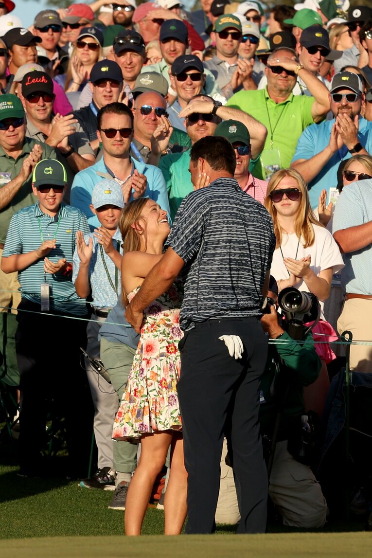 マスターズ制覇を喜ぶシェフラー夫妻　©Getty Images