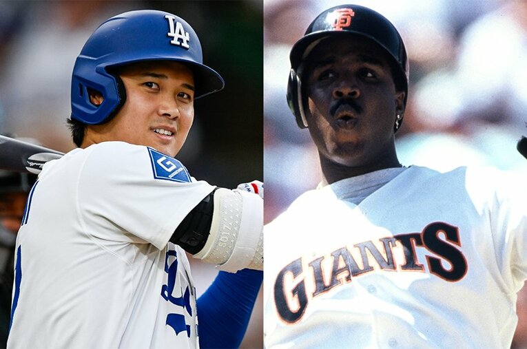 かつての大スラッガーであるバリー・ボンズの前で、大谷翔平は投手として実力を見せつけた ／ photograph by Nanae Suzuki,Kazuaki Nishiyama