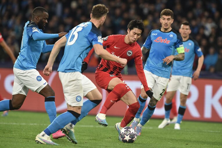 今季はCLでも活躍するフランクフルト鎌田大地。プライオリティの高い舞台でプレーすることも市場価値の算出に大きく影響する　©︎PA Images/AFLO