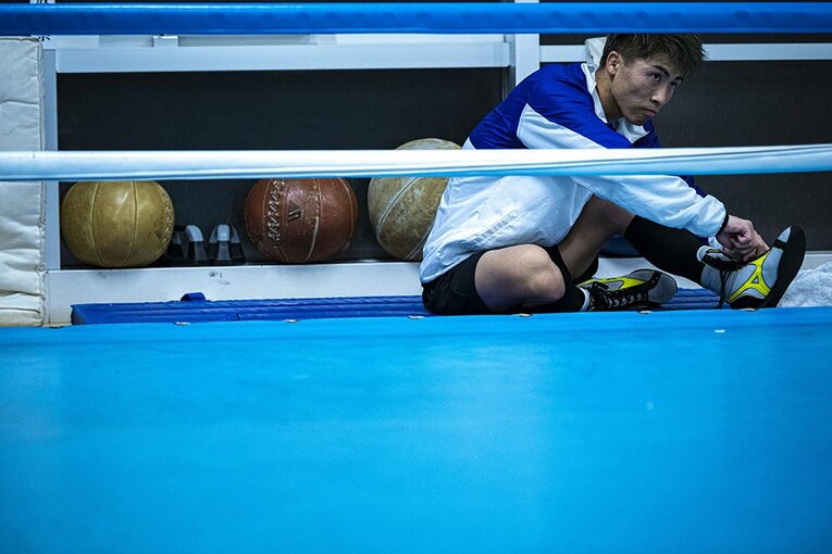 2019年ドネア戦前の公開練習 ／ photograph by Takuya Sugiyama