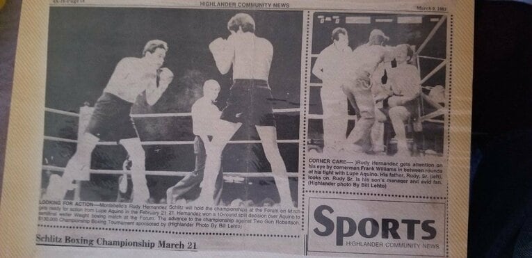 若き日のルディ・エルナンデスが取り上げられた新聞記事