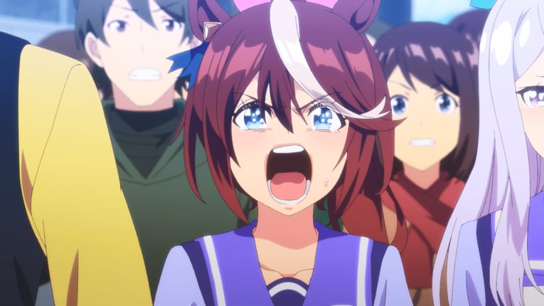 憧れの存在だったトウカイテイオーも見守る　©2023 アニメ「ウマ娘 プリティーダービー Season 3」製作委員会