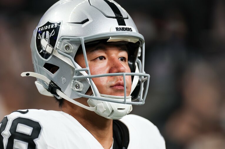 プレシーズンも含めて日本人選手初となるNFLでの得点を記録したレイダースのキッカー・松澤寛政 ／ photograph by Naoki Kitagawa