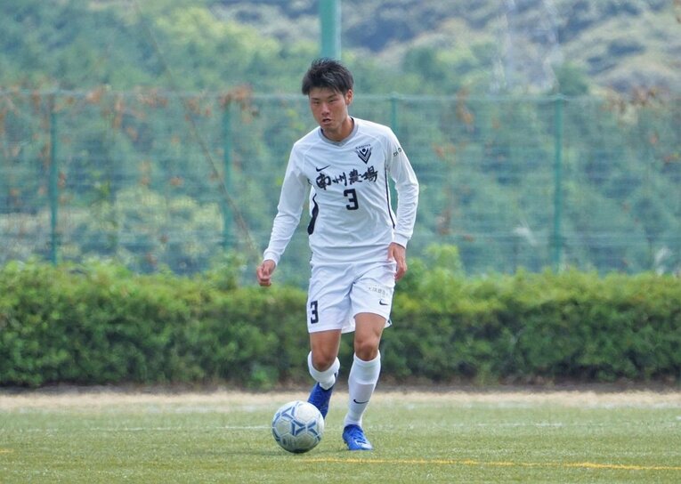 鹿屋体育大学時代の濱口功聖（現・ヴェロスクロノス都農）〈写真提供／サポーター大西勝之さん）