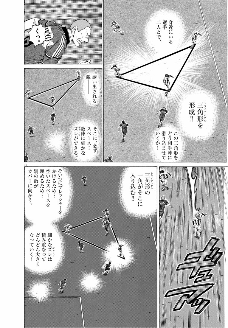 トライアングルによる攻撃をわかりやすく解説　©小林有吾／小学館