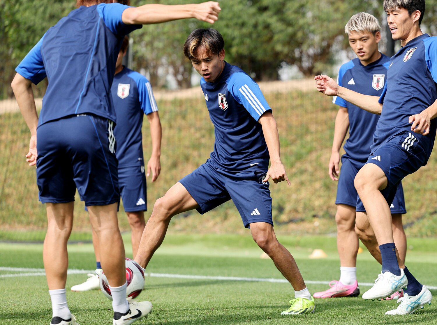 練習での鳥かごの様子(1月30日撮影) ©JIJI PRESS