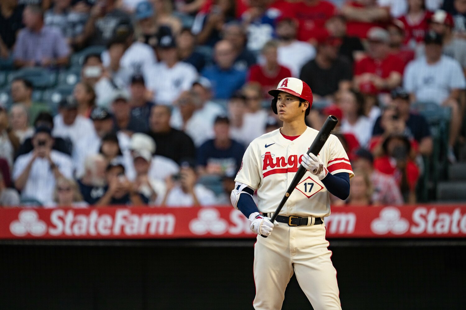 剛腕コールとの対戦に集中を高める大谷翔平 ©Nanae Suzuki