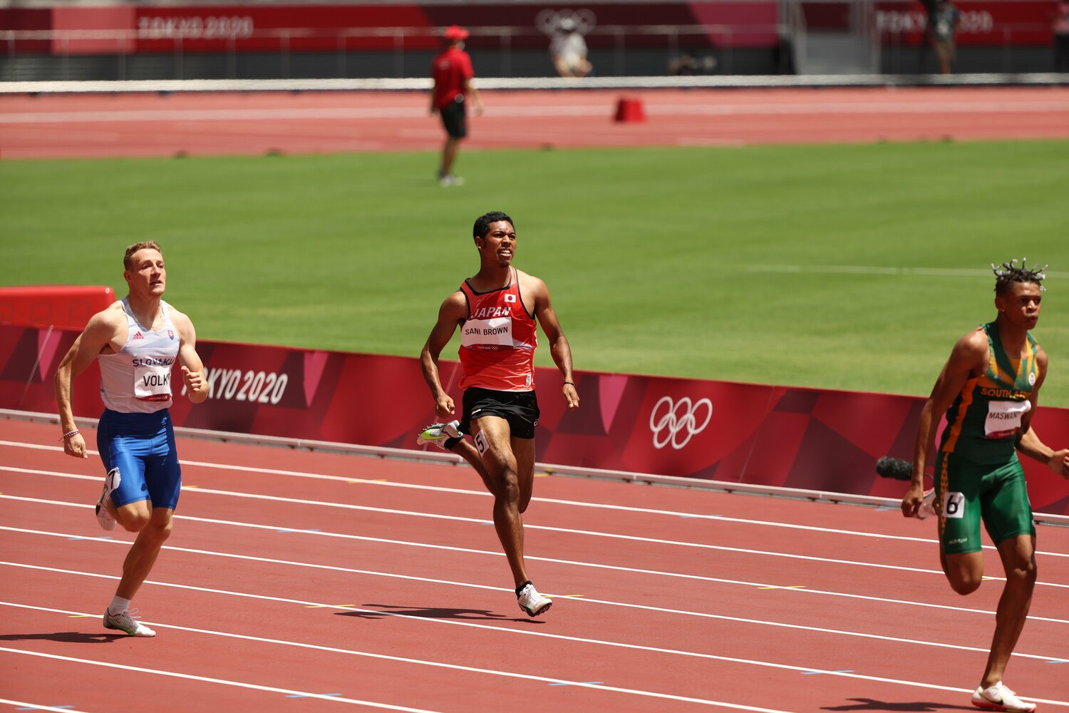 サニブラウン、東京五輪男子200m予選にて　©Shinya Mano
