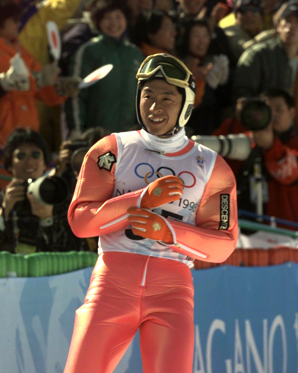 長野五輪でのスーツ　©JIJI PRESS