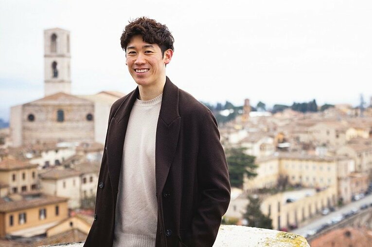 イタリアで独占インタビューに応じた石川祐希 ／ photograph by Takahisa Hirano