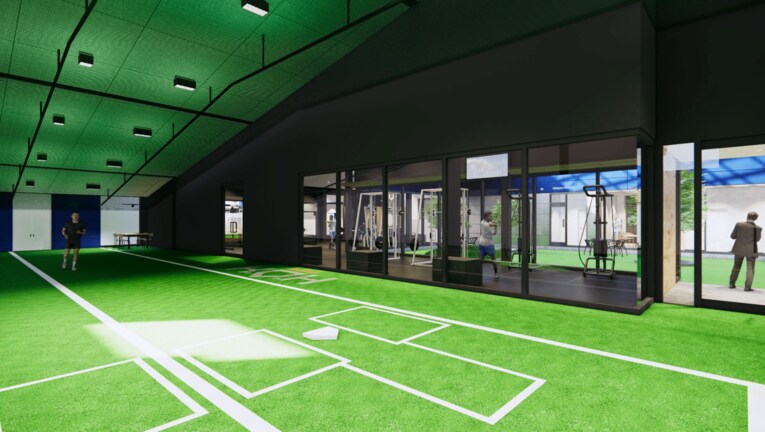 ブルペンの設計イメージ（菊池雄星氏提供）