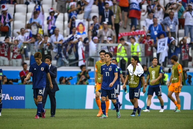 ロシアW杯ポーランド戦後の日本代表　©Takuya Sugiyama/JMPA