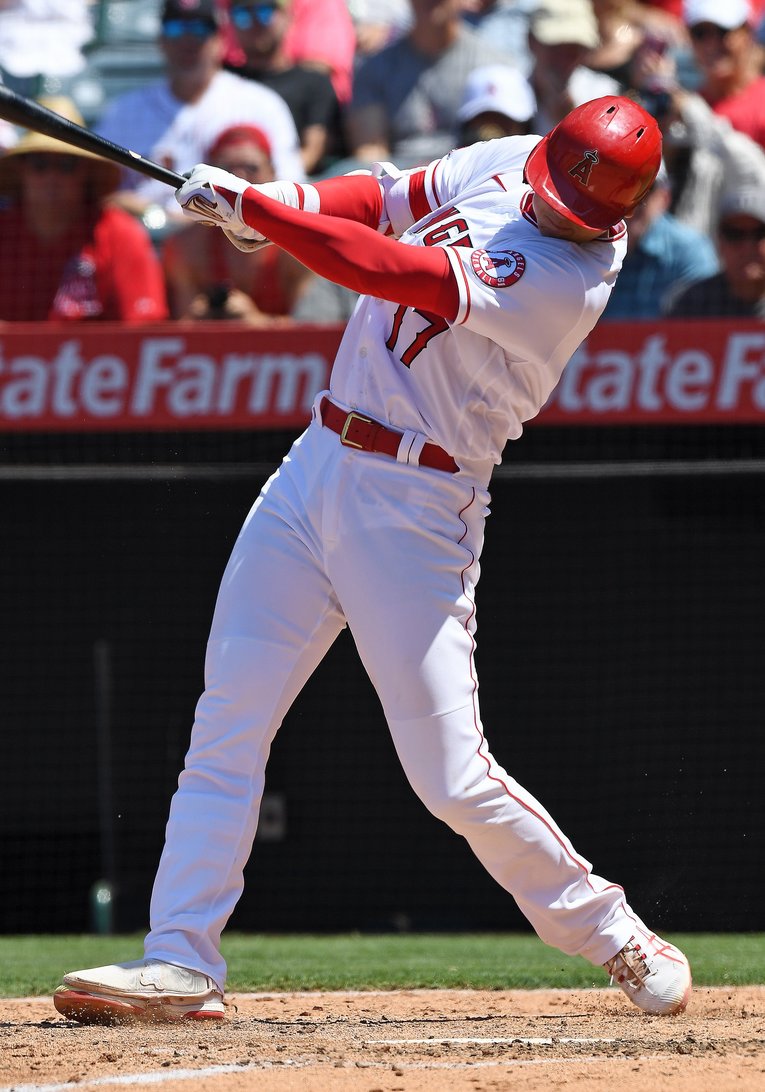大谷が32号を打った際のフォーム　(C)Getty Images