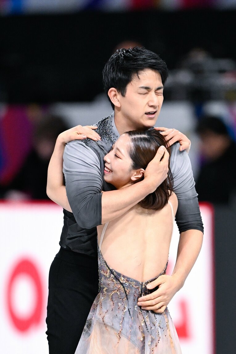 りくりゅうがGPファイナルフリー直後に見せた表情は…【スワイプするとそのほかの写真もご覧になれます】　©Asami Enomoto