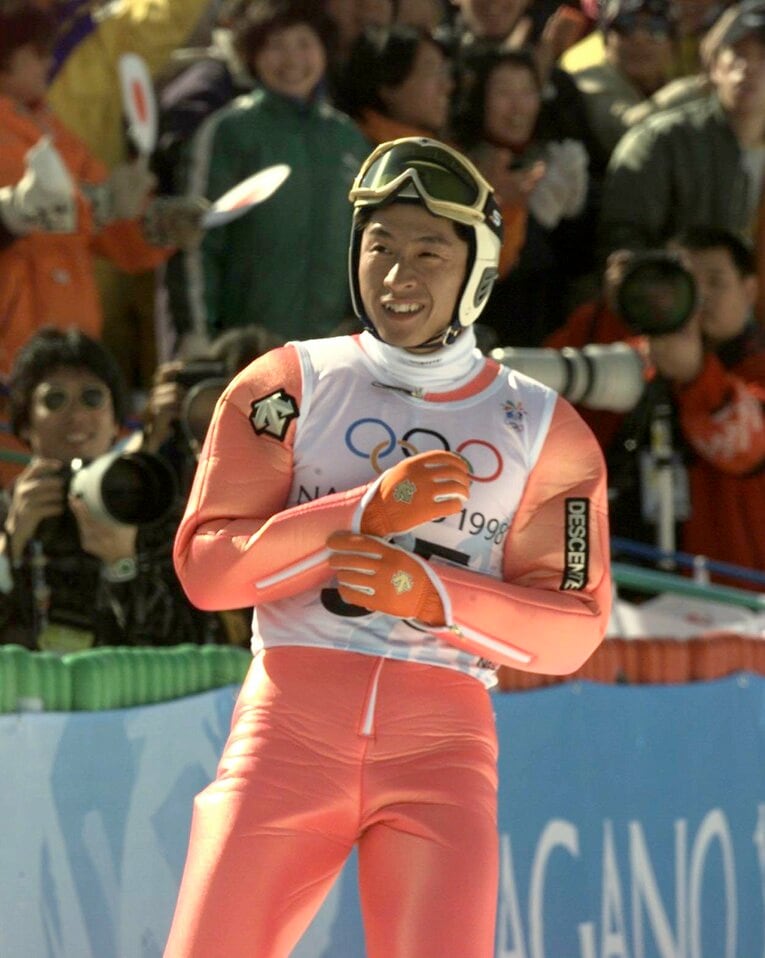 長野五輪でのスーツ　©JIJI PRESS