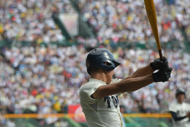 第100回大会決勝戦での大阪桐蔭・藤原　©︎Hideki Sugiyama