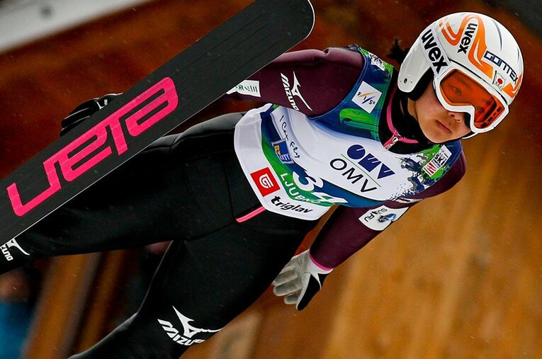 2012年の高梨沙羅。10代からW杯で勝利を積み重ねる偉大なジャンパーだ ／ photograph by Stanko Gruden/Agence Zoom,Getty Images