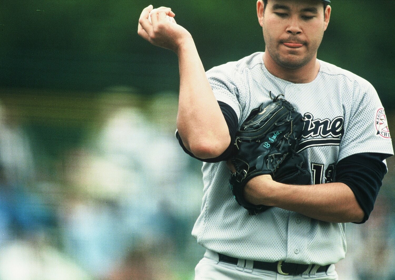 ロッテ時代の伊良部秀輝。1997年5月下旬にヤンキース移籍が実現した　©Koji Asakura