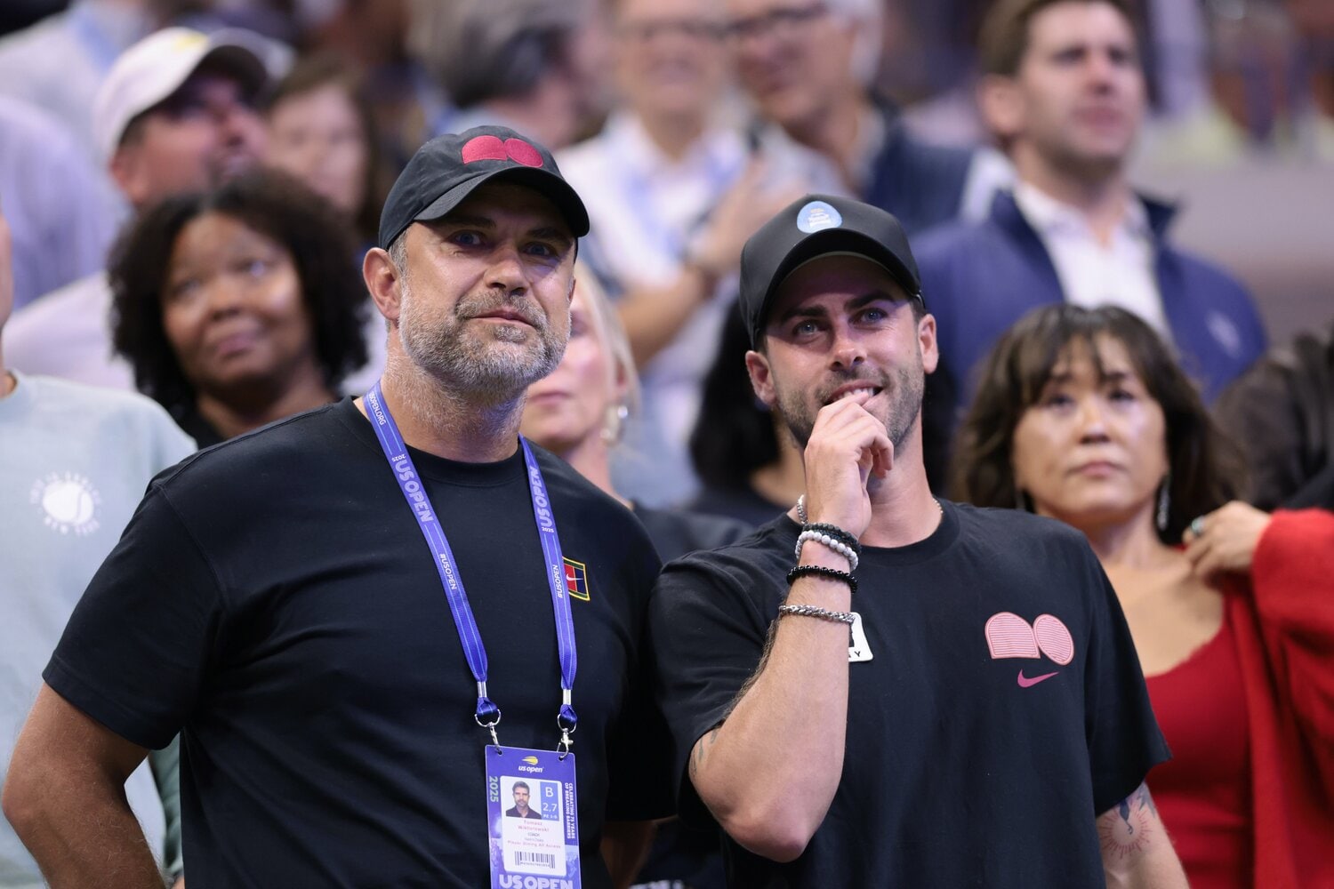 全米の大坂陣営。左が新コーチのトマーシュ・ビクトロフスキ　©Hiromasa Mano