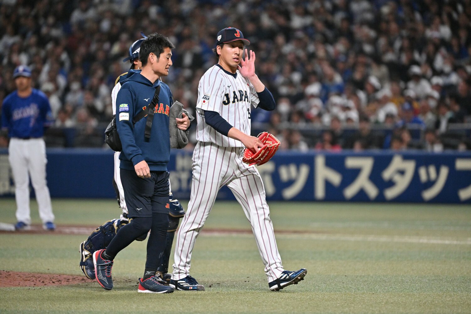 2月27日の侍ジャパン強化試合で緊急降板となった大勢　©️Hideki Sugiyama