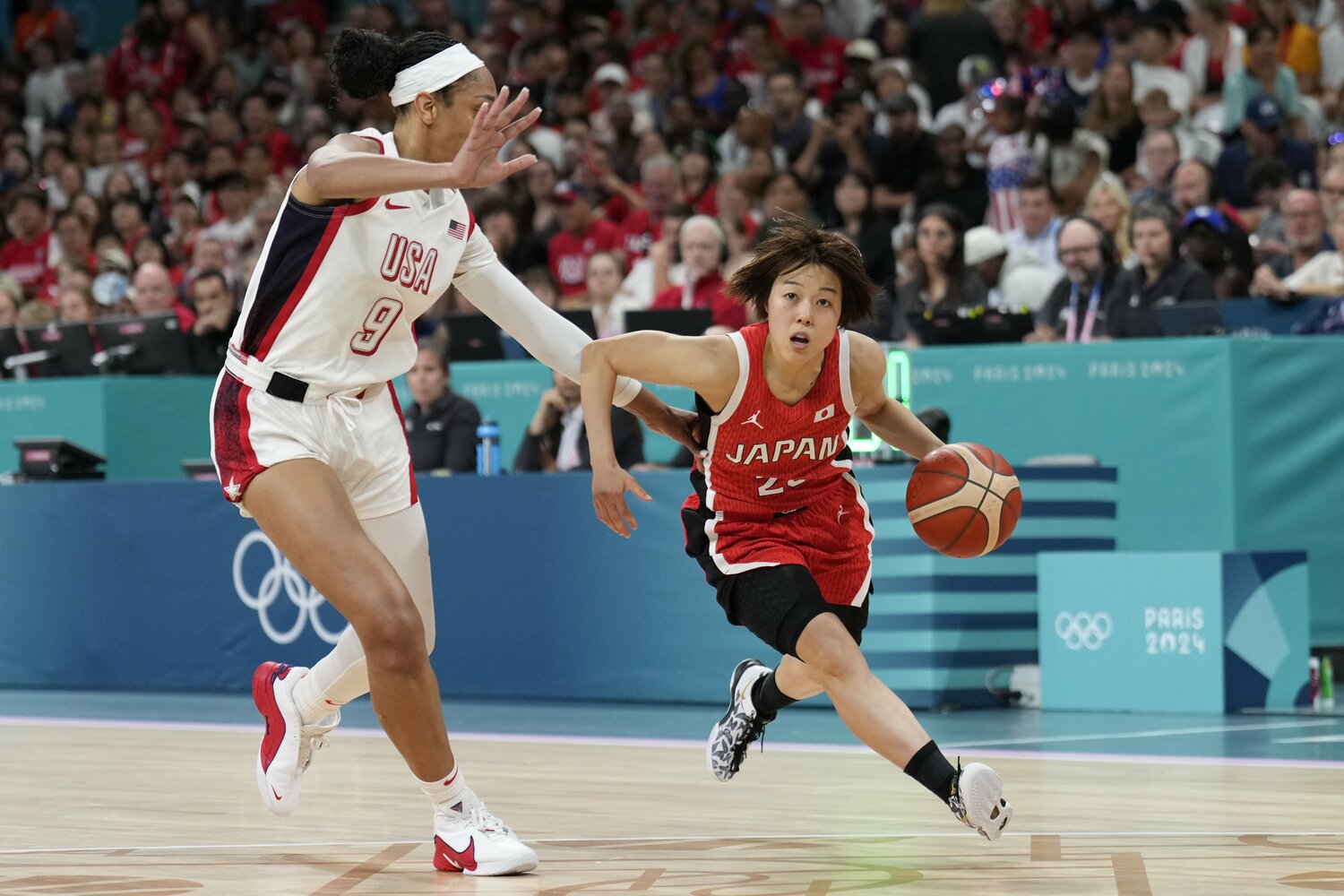 パリ五輪では5人制日本代表として出場。初戦のアメリカ戦で脳震盪になり、残り2試合を欠場した　©︎AP/AFLO