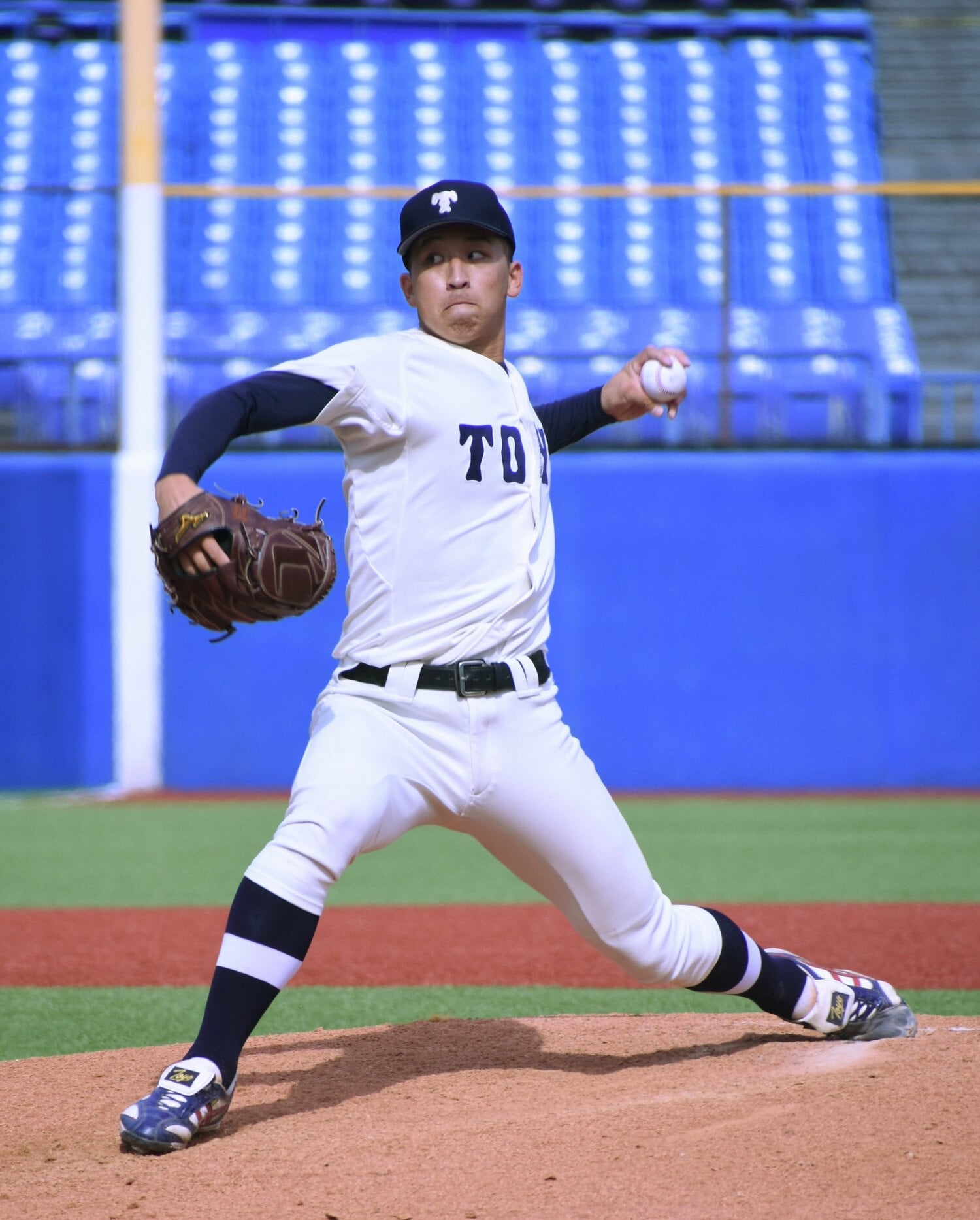 10月11日、東都大学秋季リーグ戦・国学院大戦で登板した東洋大・細野 ©︎JIJI PRESS