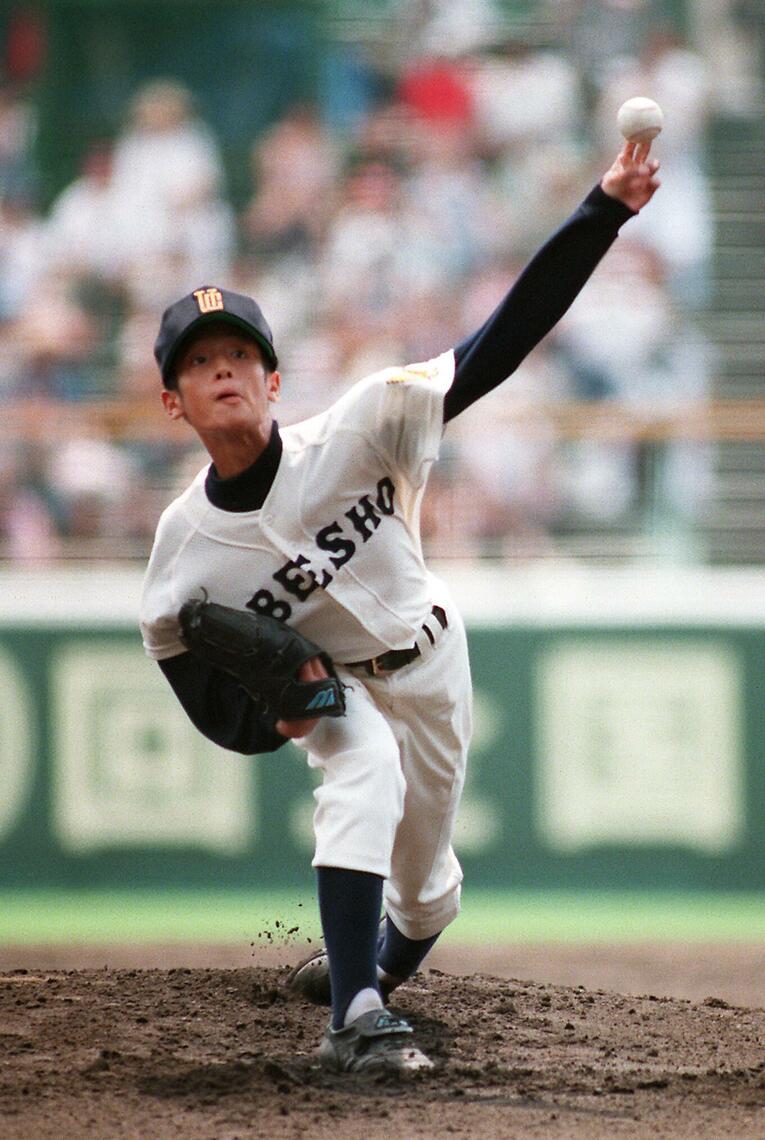 1998年夏の甲子園、宇部商のエースだった藤田修平 ©JIJI PRESS