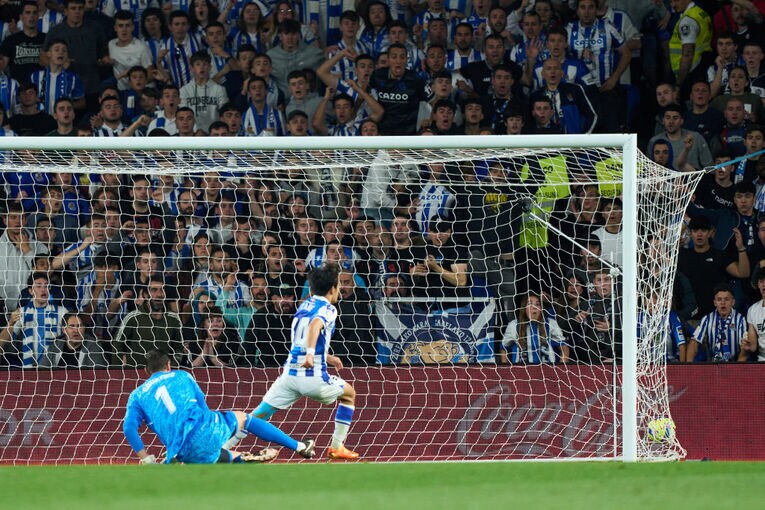 R・マドリー戦でゴールを挙げた久保　©Getty Images