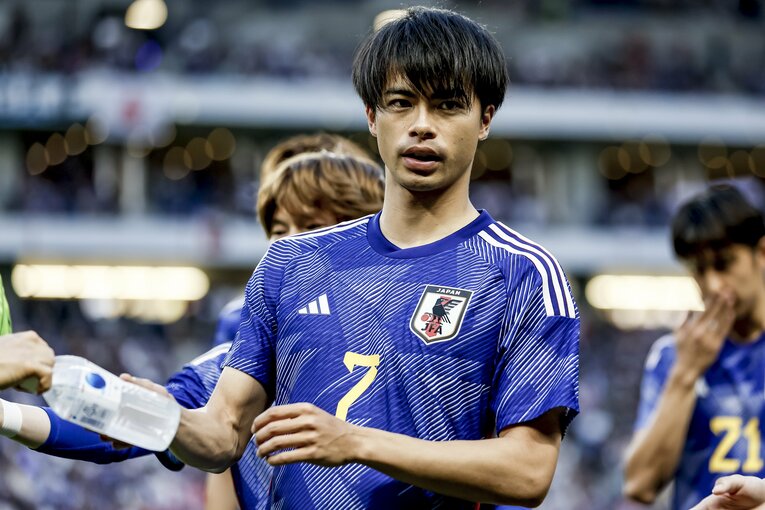 試合前の三笘薫　©Kiichi Matsumoto