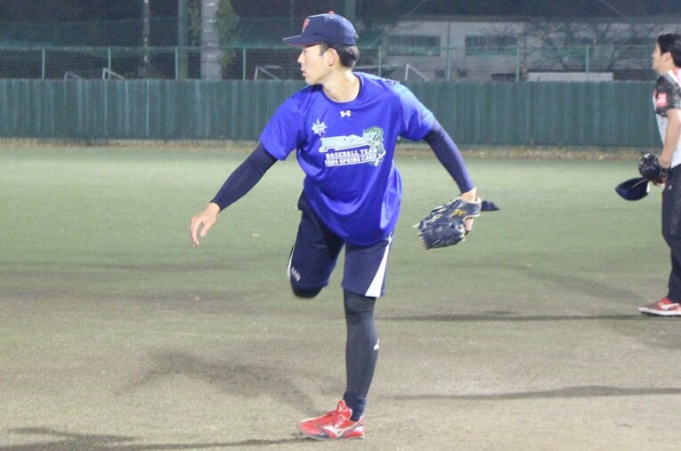 ロッテから育成3位指名を受けた長島。もともとは安田監督がYouTubeで投球動画を見て勧誘したという　©NumberWeb