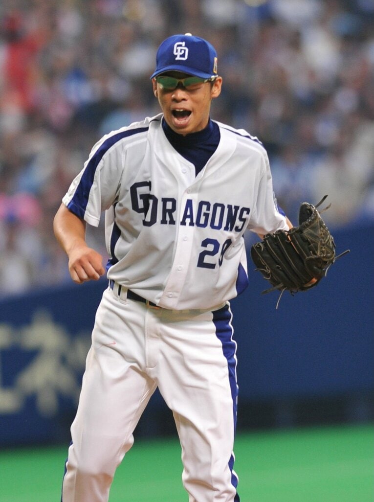 日本シリーズ第5戦で8回までパーフェクトピッチングを続けた山井大介　©︎JIJI PRESS