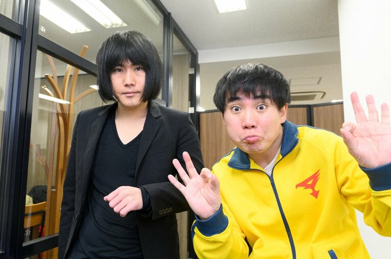 結成14年でM-1決勝初出場となったランジャタイ。国崎和也（ボケ担当、右）と伊藤幸司（ツッコミ担当）。サンドウィッチマンらと同じグレープカンパニー所属 ／ photograph by Hirofumi Kamaya