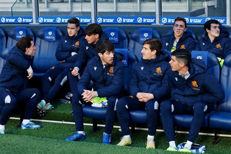 ソシエダのベンチ内の様子はこんな感じ　©Daisuke Nakashima