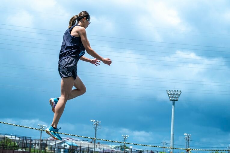 助走スピードを踏切にいかに活かすかが重要とのこと　©Takuya Sugiyama